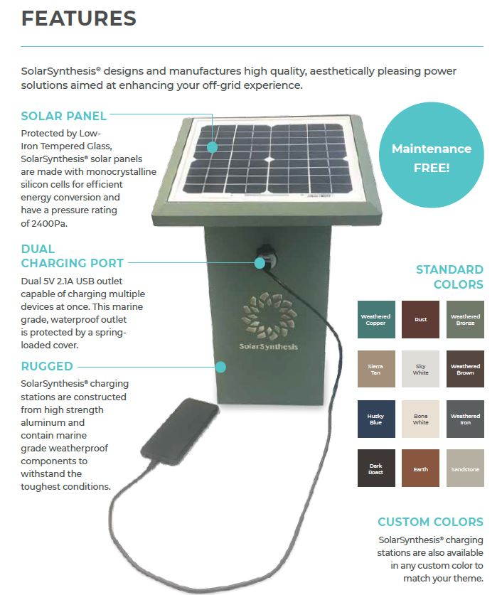 SuperCharge35&trade; Wedding Edition Solar Powered USB Charging Station