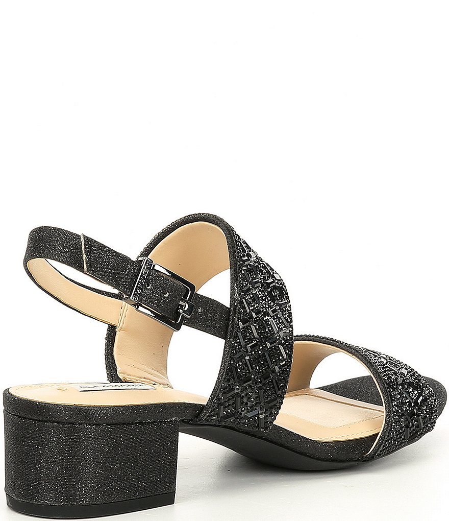 Alex Marie CalinaTwo Rhinestone Block Heel Sandals