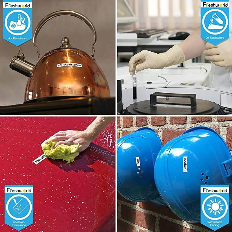 P Touch TZe 12mm 047 Inch Standard Laminated Label Tape ClearWhiteRedBlueYellowGreenGoldWhite on BlackCompatible with Brother PTouch PTD210 PTH110 PTD200 Label Maker12 inch8P