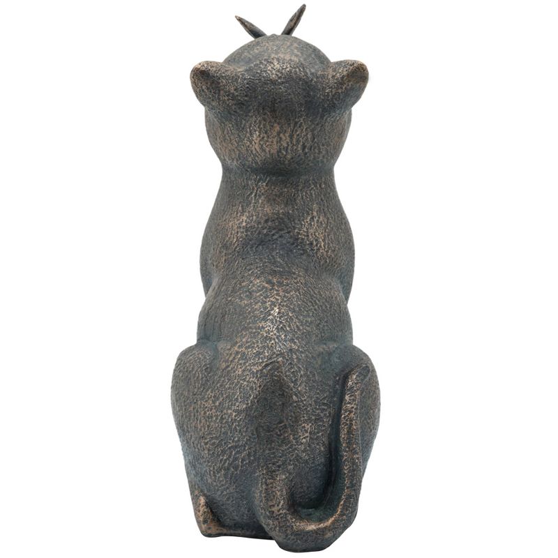 14" Resin Cat with Butterfly Figurine Bronze - Sagebrook Home