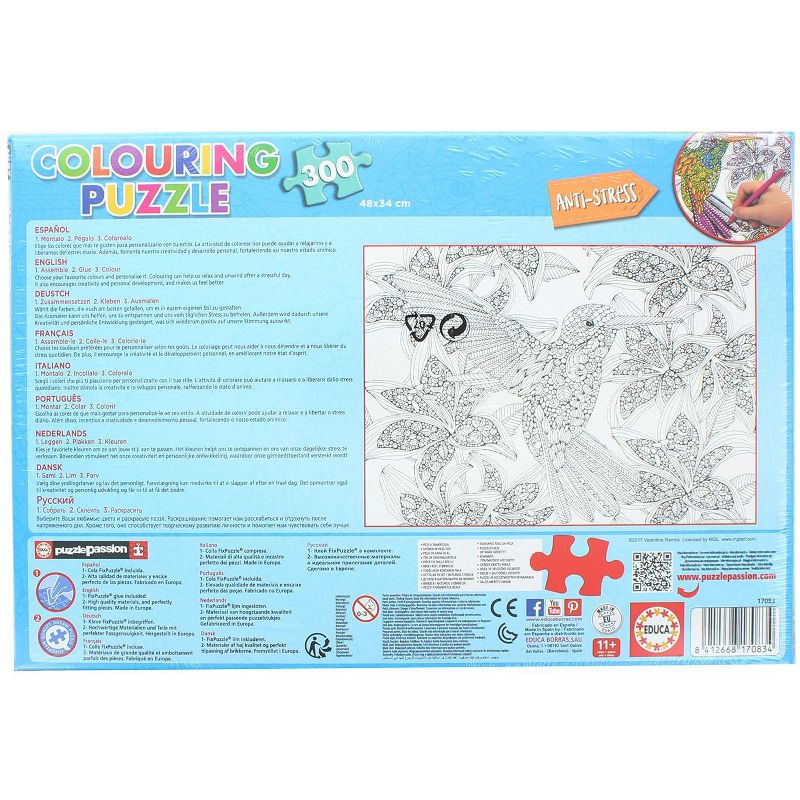 Educa Borras Hummingbird 300 Piece Coloring Jigsaw Puzzle