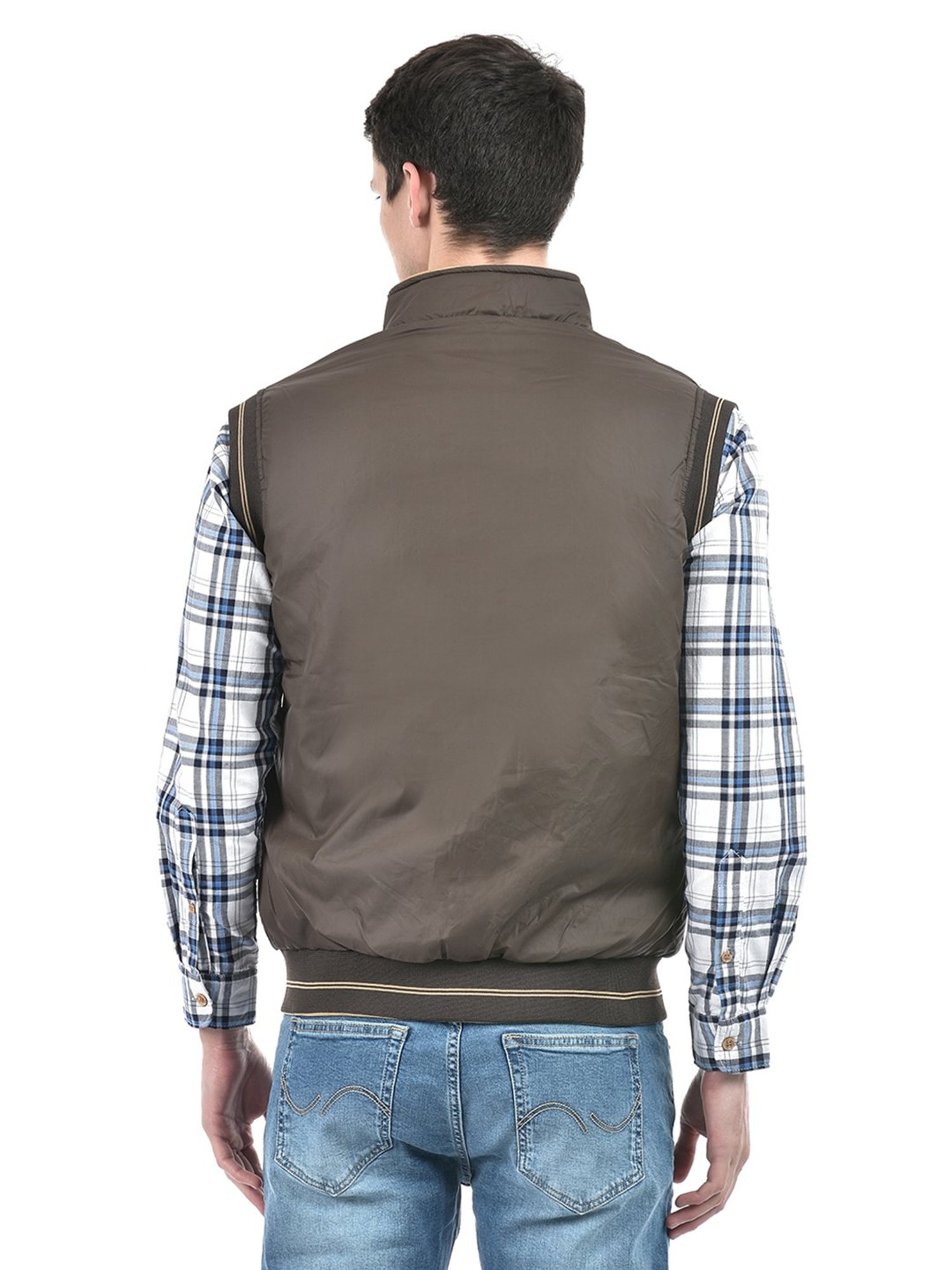 Lawman Pg3 Brown & Beige Regular Fit Reversible Jacket