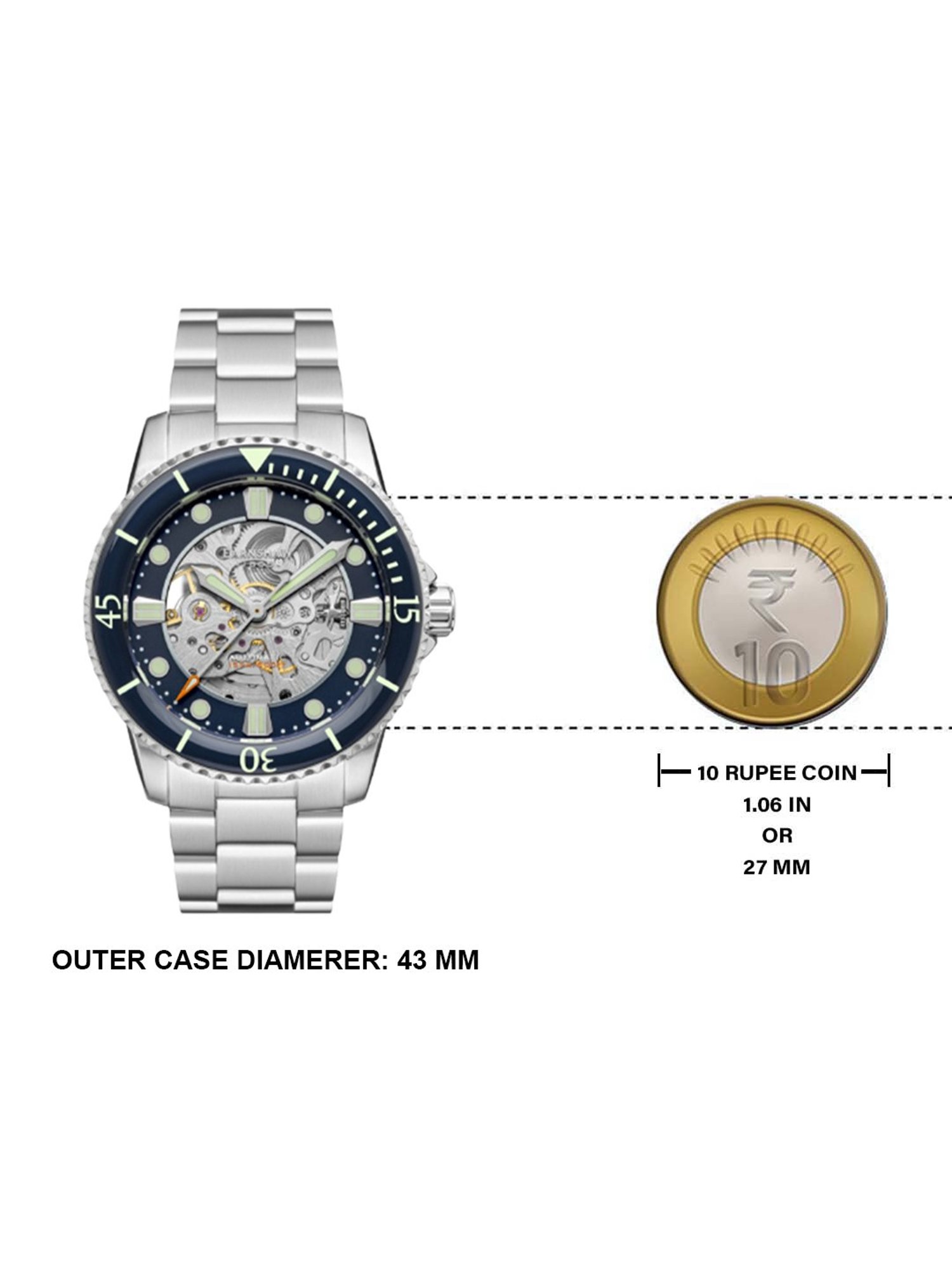 EARNSHAW ES-8185-22 Admiral Pole Skeleton Automatic Watch for Men