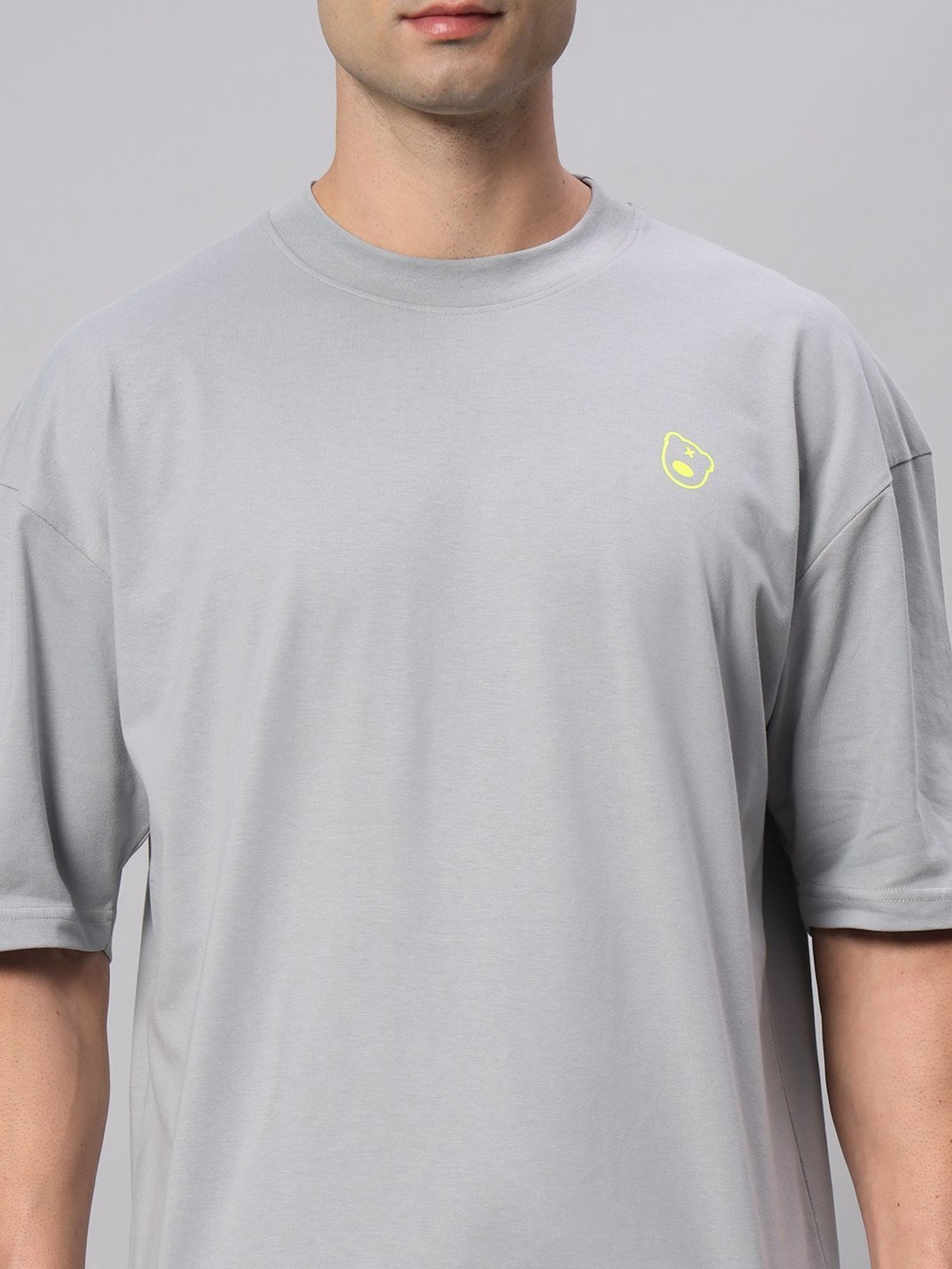 Griffel Grey Cotton Loose Fit T-Shirt