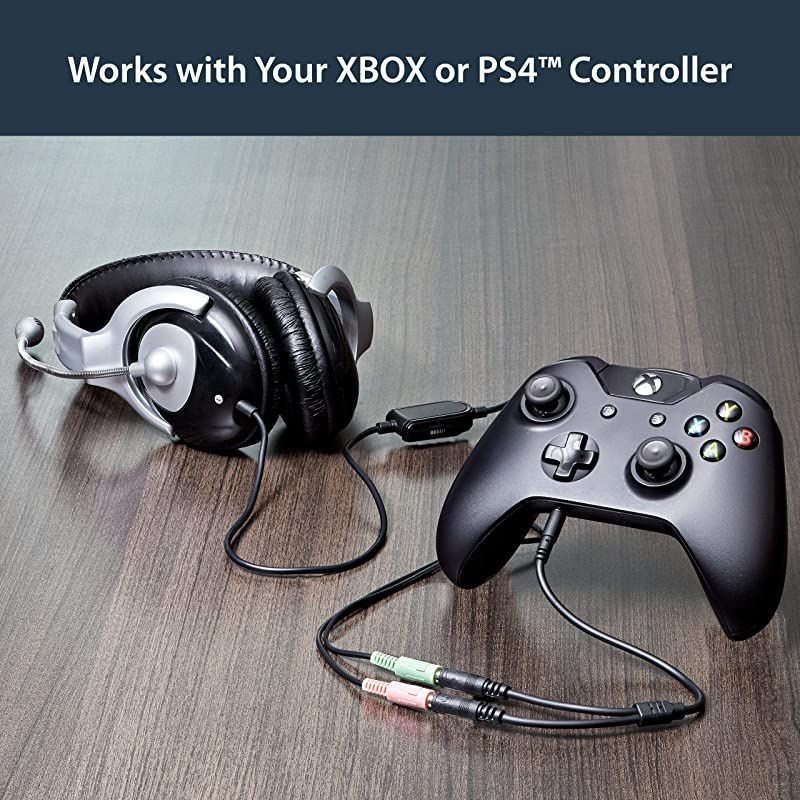 com Headset Adapter Microphone and Headphone Splitter 35mm Male Aux to 35mm Female Audio amp Mic Combo Jack Y Cable for Laptop PC MUYHSMFF Black