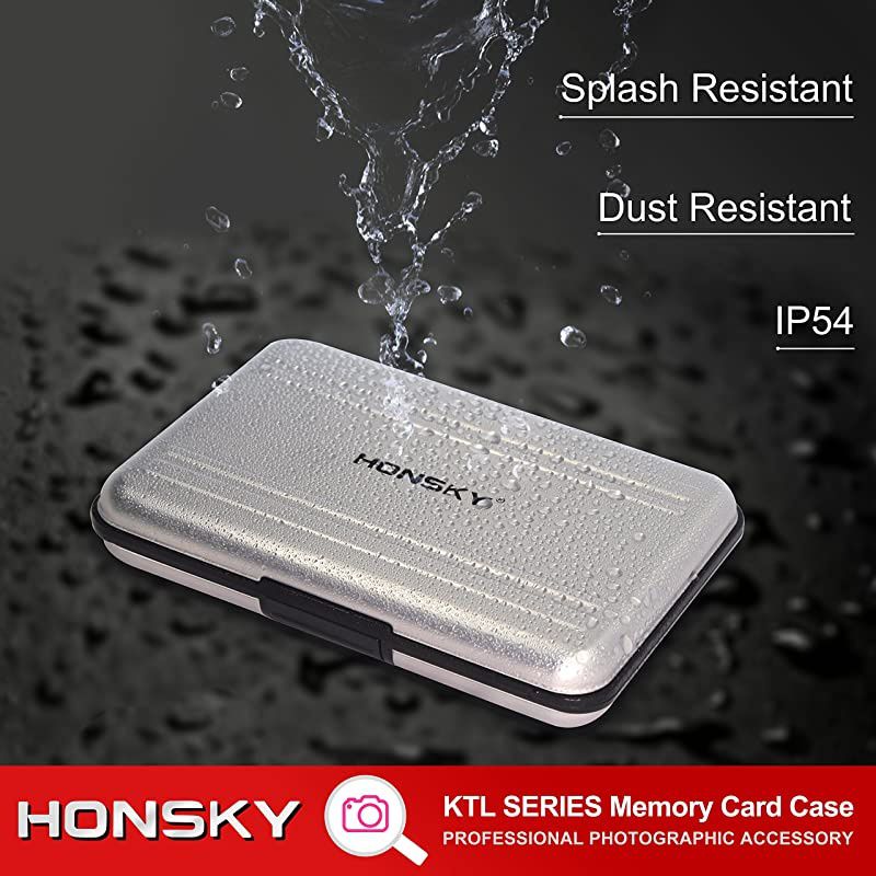 9 Sets Aluminum Water Resistant UHS-I SD Micro SD SDHC SDXC SecureDigital Memory Card Carrying Case Holder Organizer Box Keeper Computer Camera Media Storage Organization, Silver