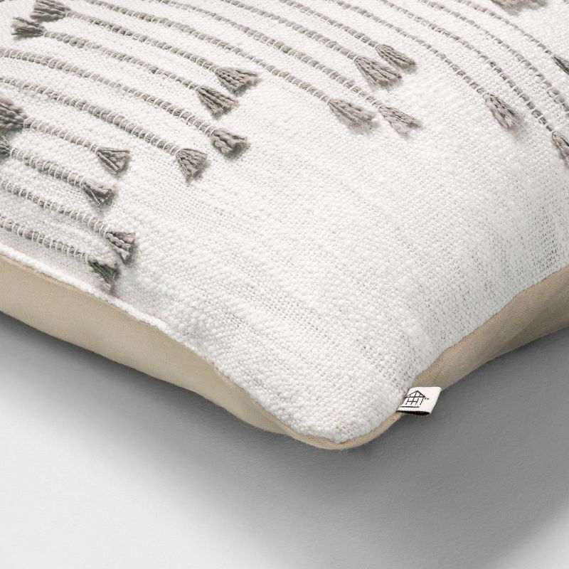 18" x 18" Multi Texture Dash Throw Pillow Light Gray - Hearth & Hand™ with Magnolia