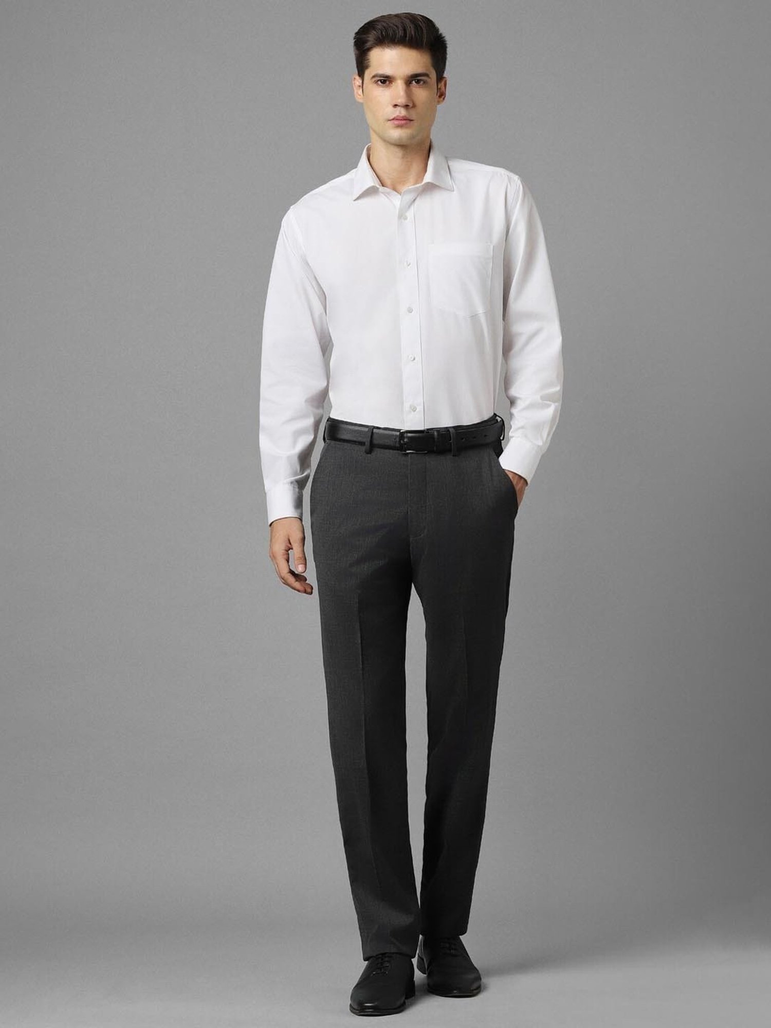 Luxure By Louis Philippe Grey Slim Fit Trousers