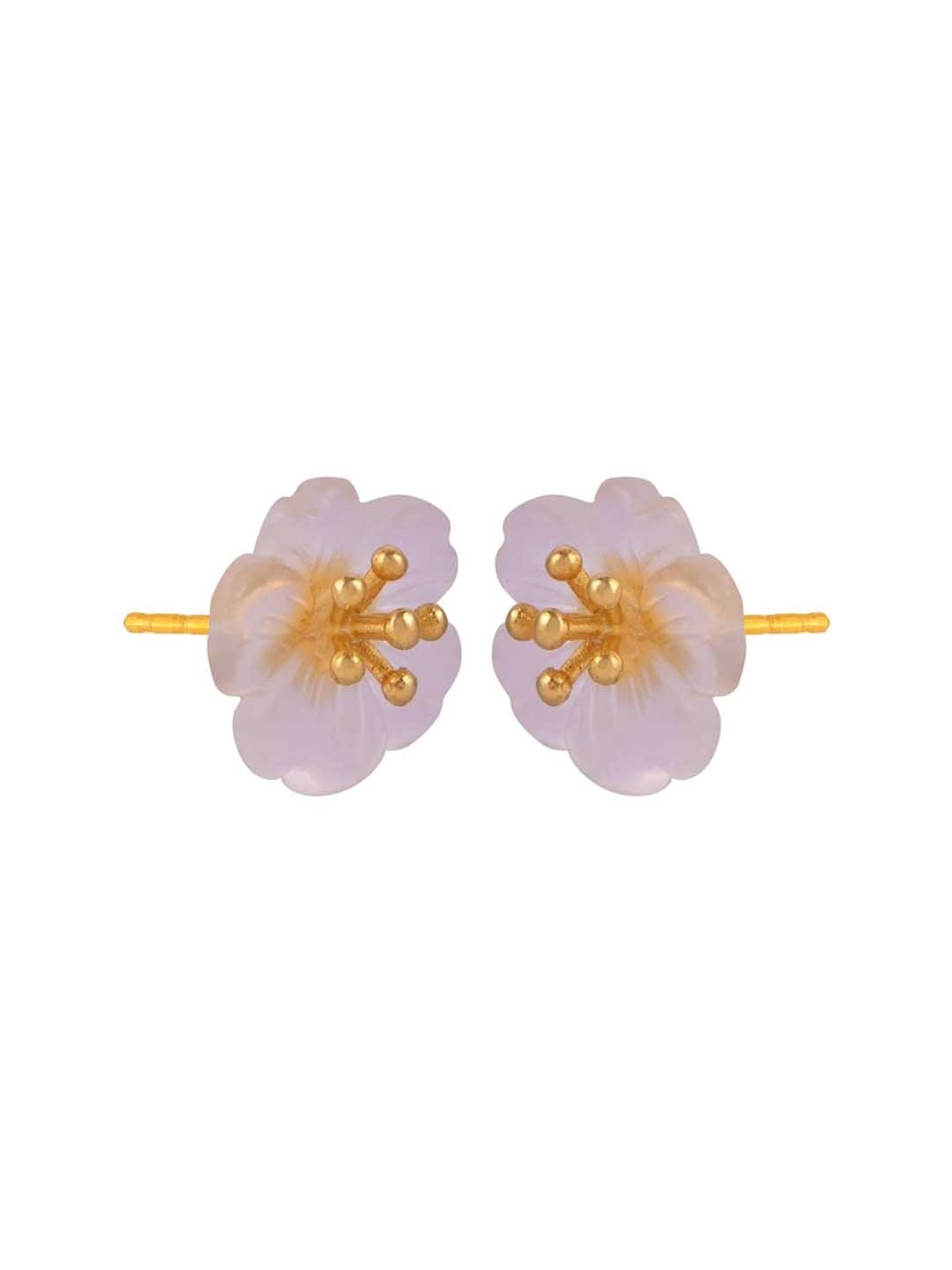 Rihi by P.C. Chandra Jewellers 92.5 Sterling Silver Flower Stud Earrings for Women & Girls