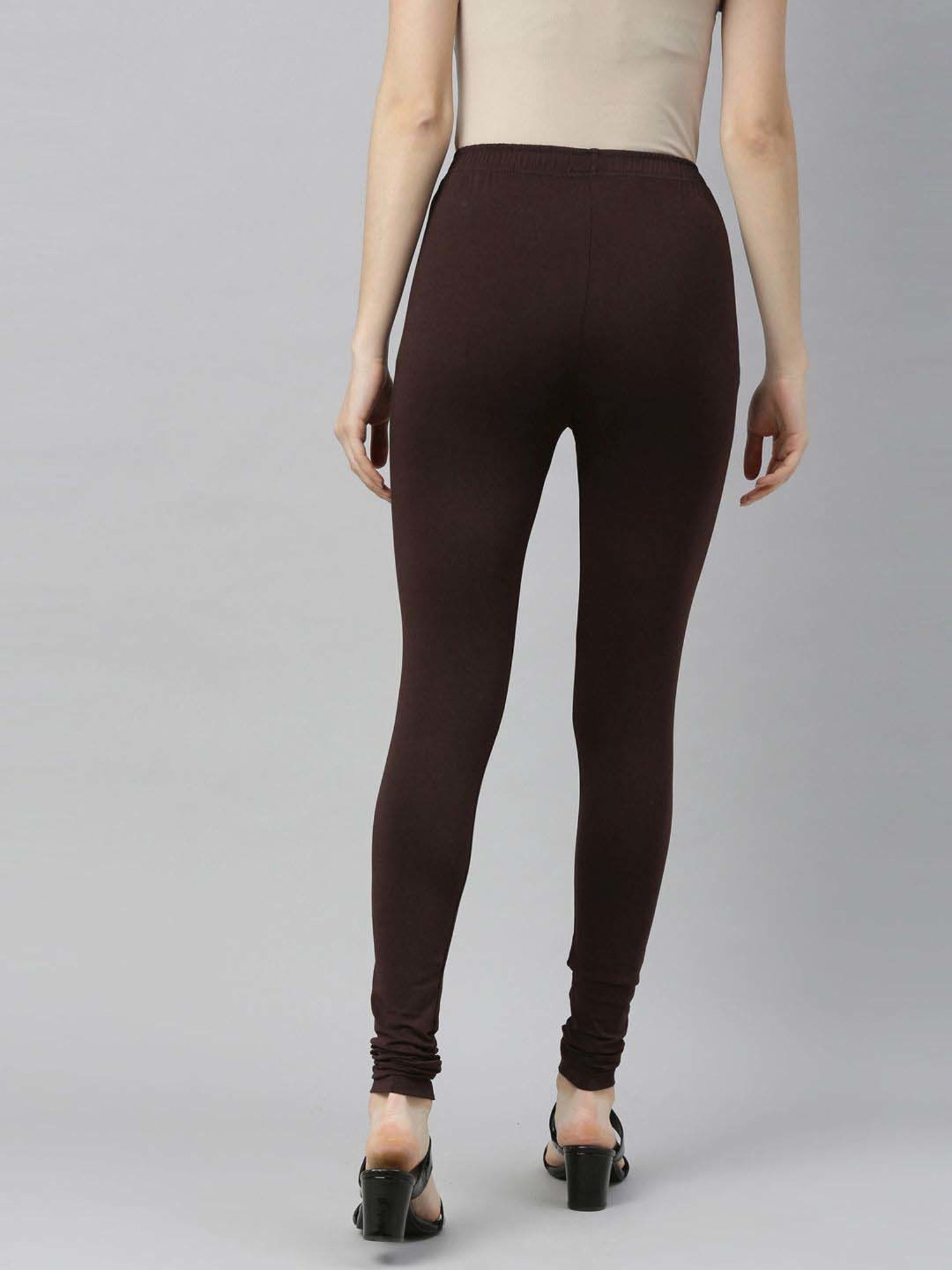 JCSS Coffee Brown & Green Cotton Leggings - Pack Of 2