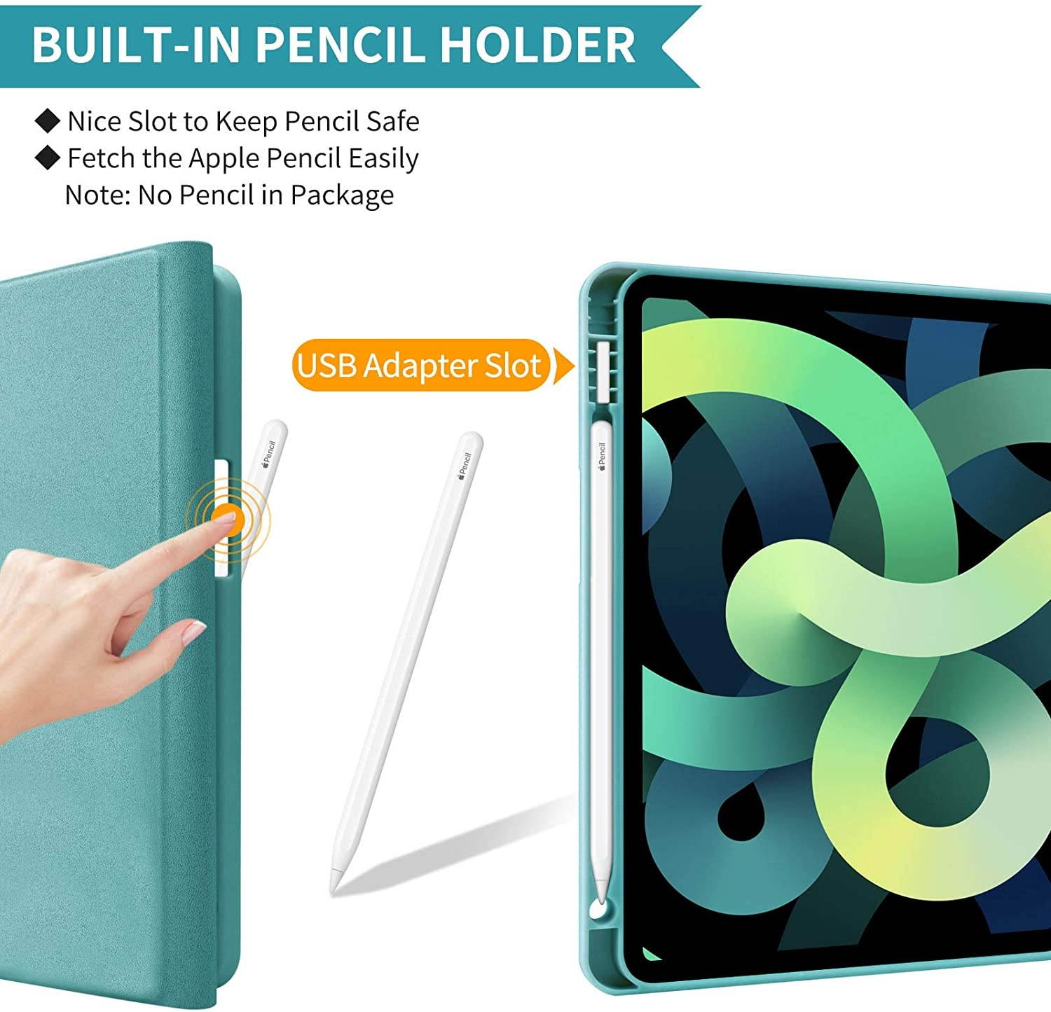 iPad Air 4th Generation Keyboard Case New iPad Air 10.9 2020 Case with Keyboard 7-Color Backlit- Detachable Bluetooth Keyboard Pencil Holder iPad Keyboard Case for 2018 iPad Pro 11 (Lake Blue)