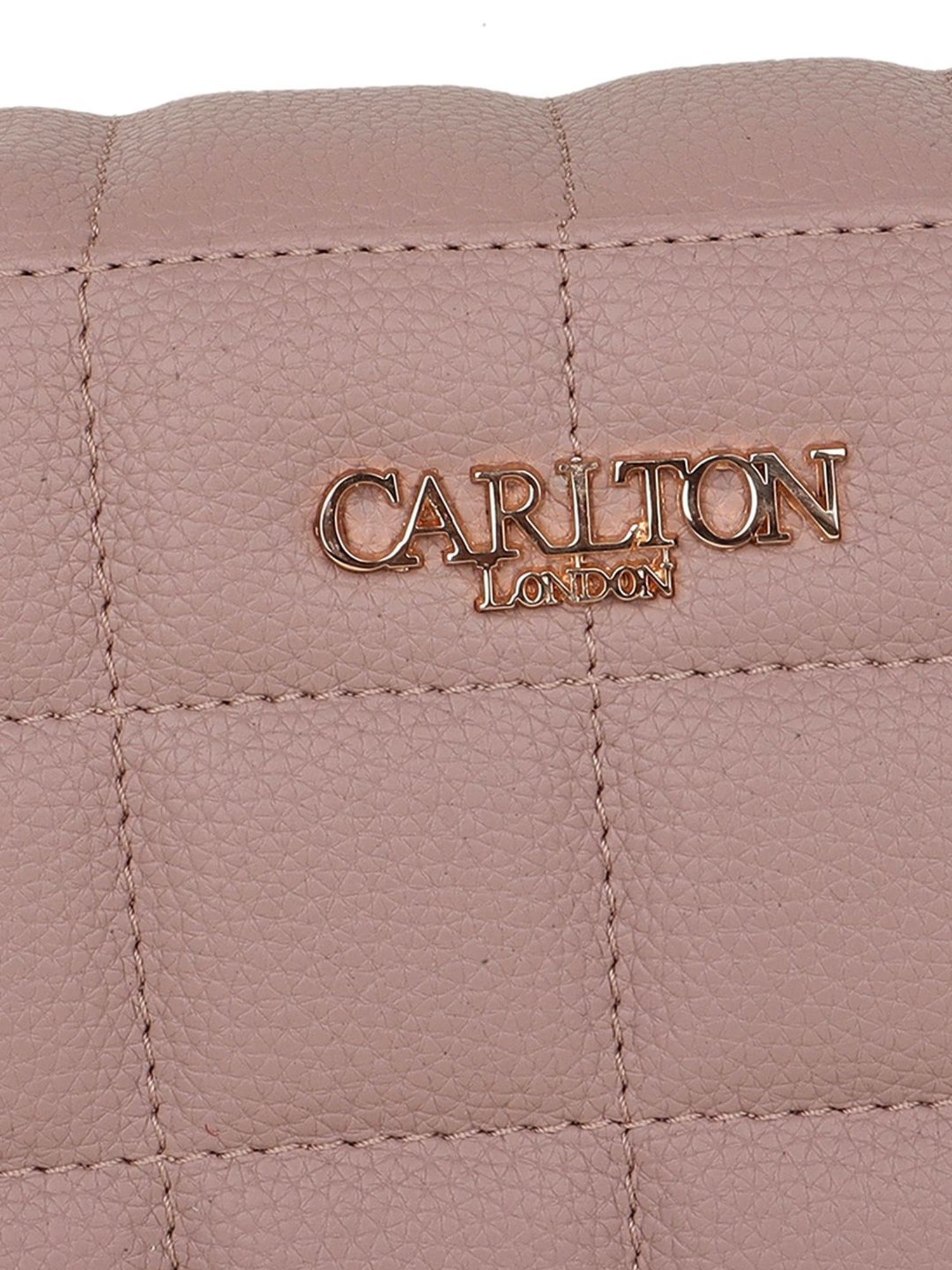 Carlton London Pink Quilted Medium Sling Handbag