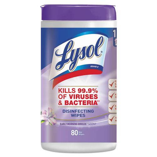 Lysol Disinfecting Wipes Early Morning Breeze 7 x 8 80/Canister 6 Canister/CT