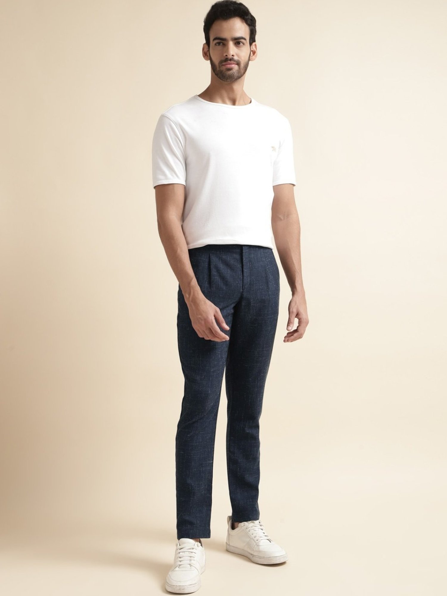 WES Casuals by Westside Olive Relaxed-Fit Mid-Rise Cotton Blend Joggers