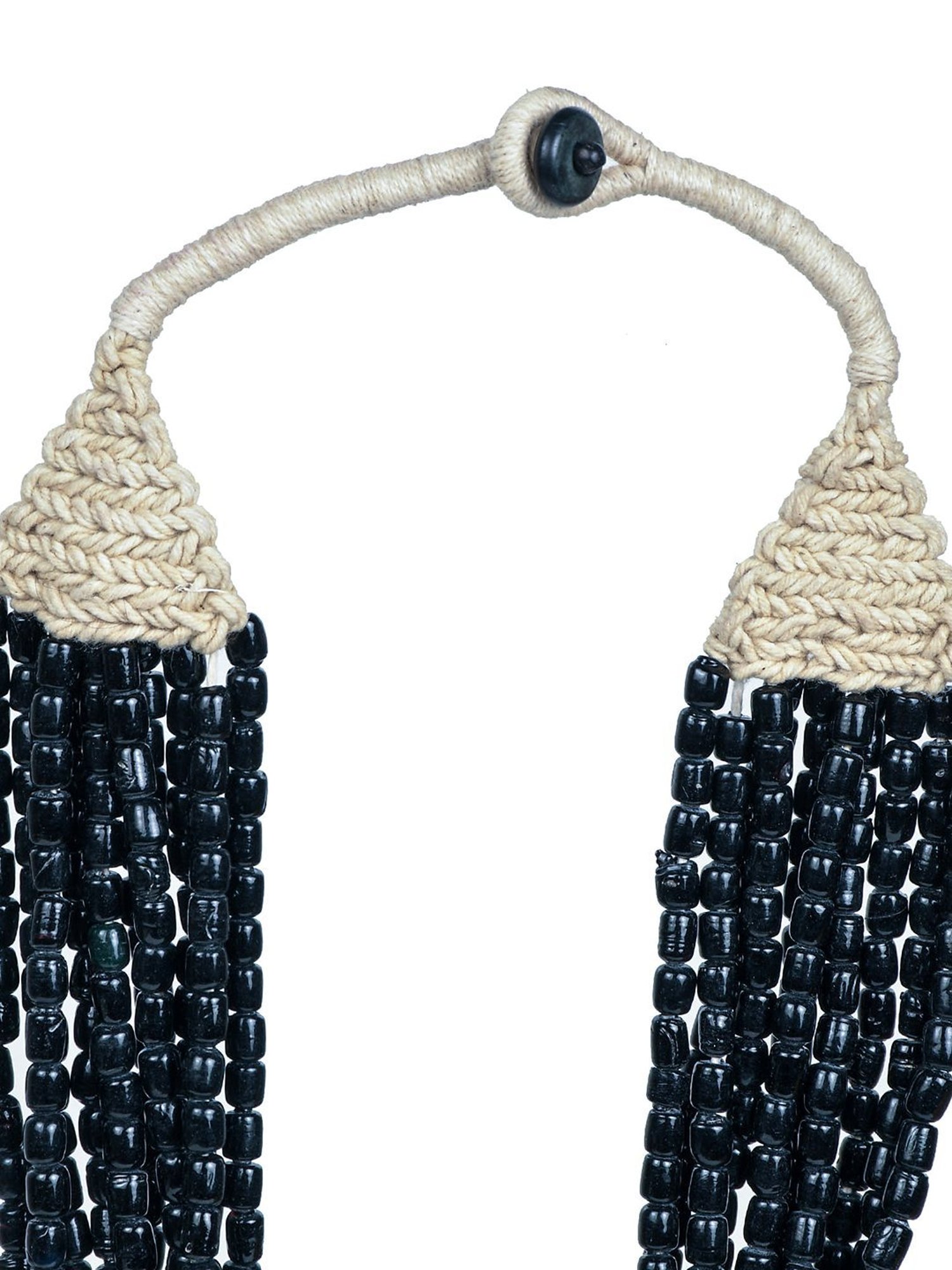 Imli Street Black Vintage Beaded Tribal Necklace