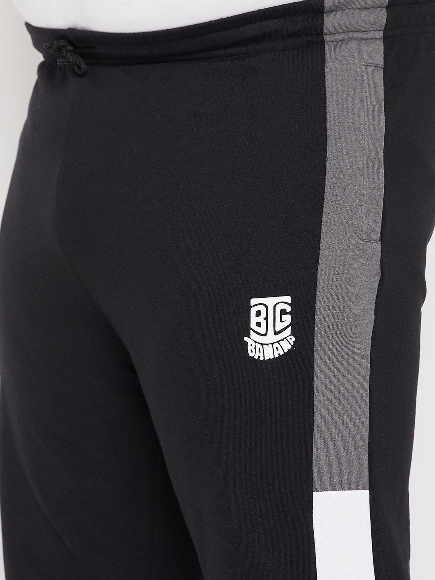 Bigbanana Black Regular Fit Colour Block Joggers