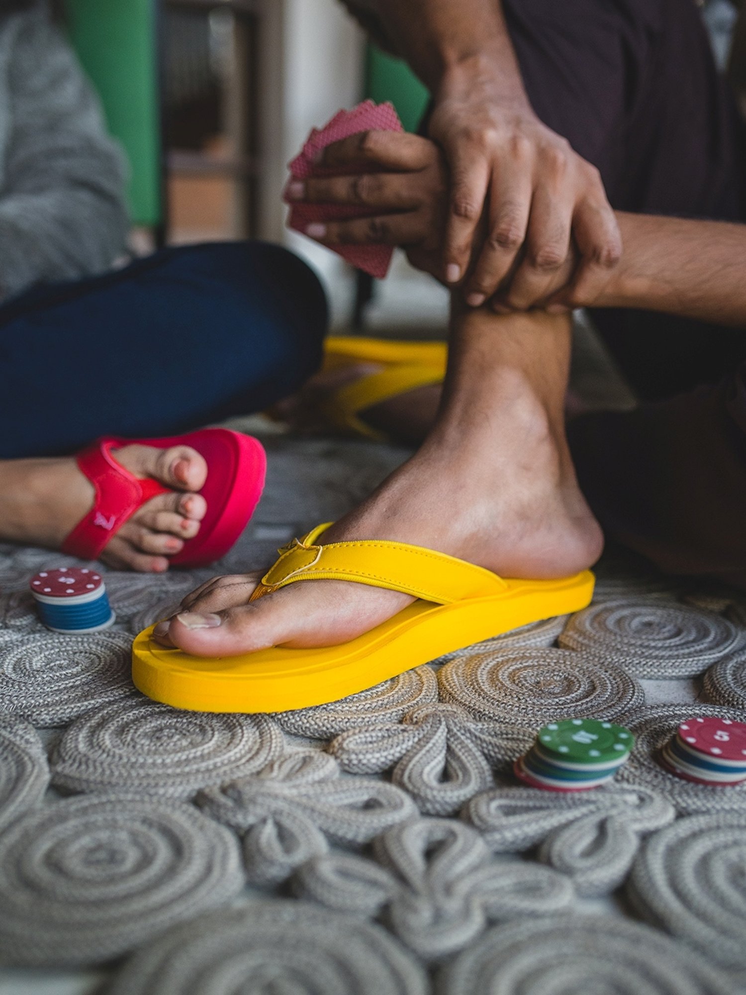 Yoho Women's Arch Support Yellow Flip Flops