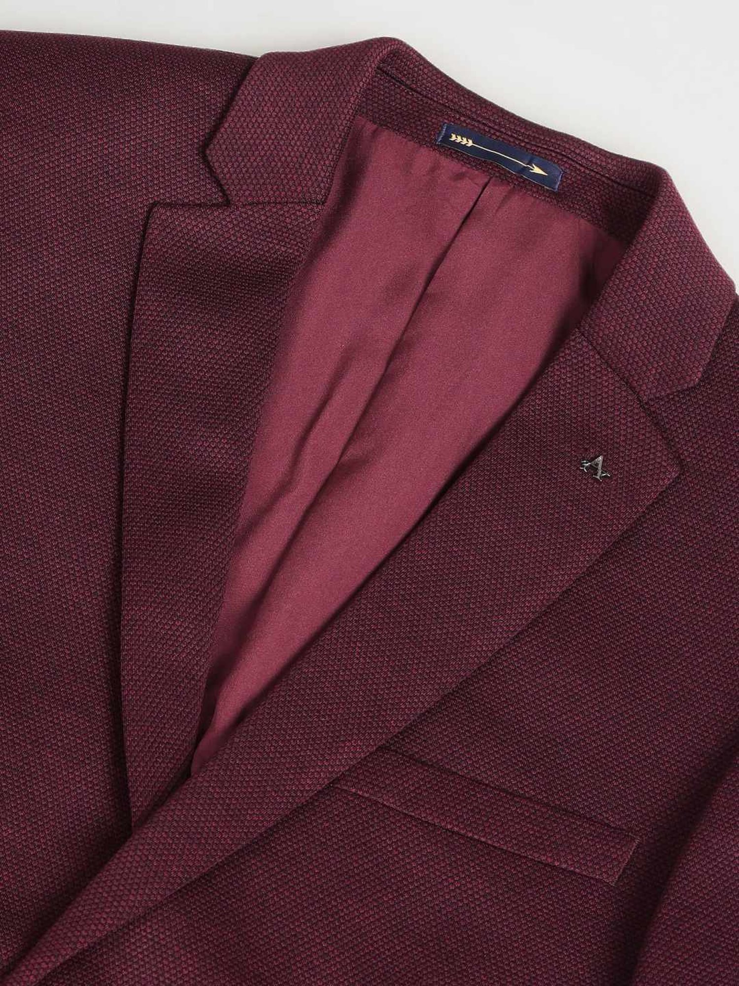 Arrow Red Slim Fit Self Pattern Blazer