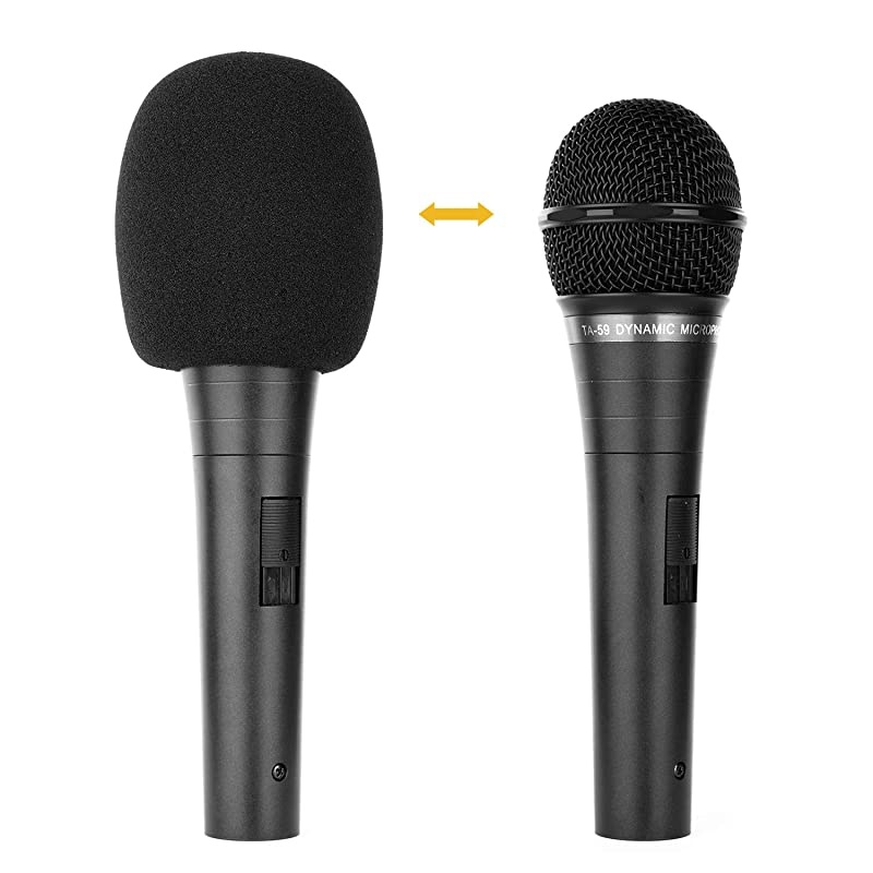Microphone Cover Microphone Windscreen Foam Cover Black Top Grade 6 Pack