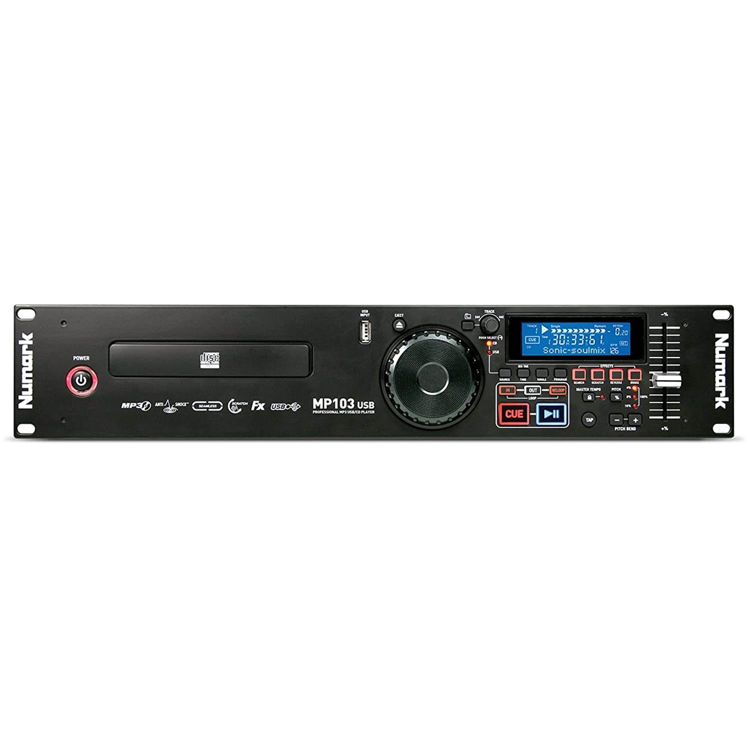 Numark MP103USB | Rackmount USB and CD Player With Dedicated Pitch and Master Tempo Controls, Performance-Driven Inputs / Outputs and Support for CD & MP3CD
