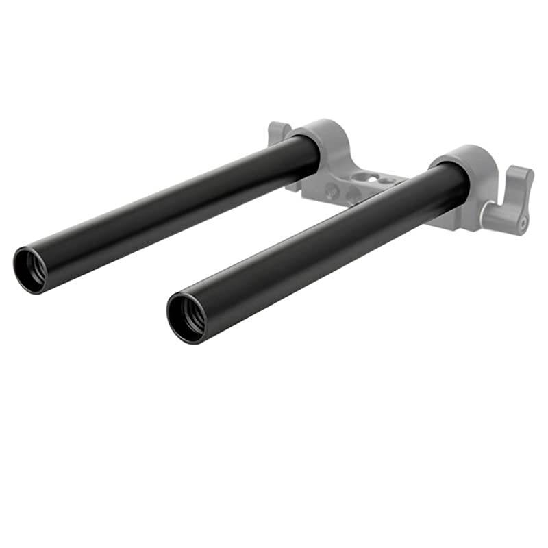 6 Inch 15mm Rods Aluminum Alloy Applicable for 15mm Rail Matt Box, DSLR Rig Rod Support, Pack of 2 - R071