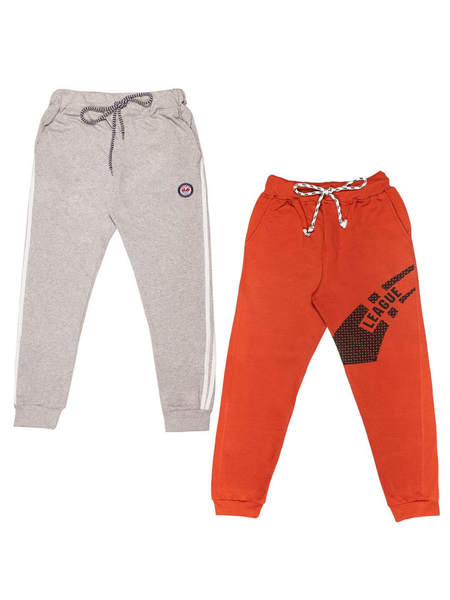 Todd N Teen Kids Grey & Rust Graphic Print Joggers (Pack Of 2)