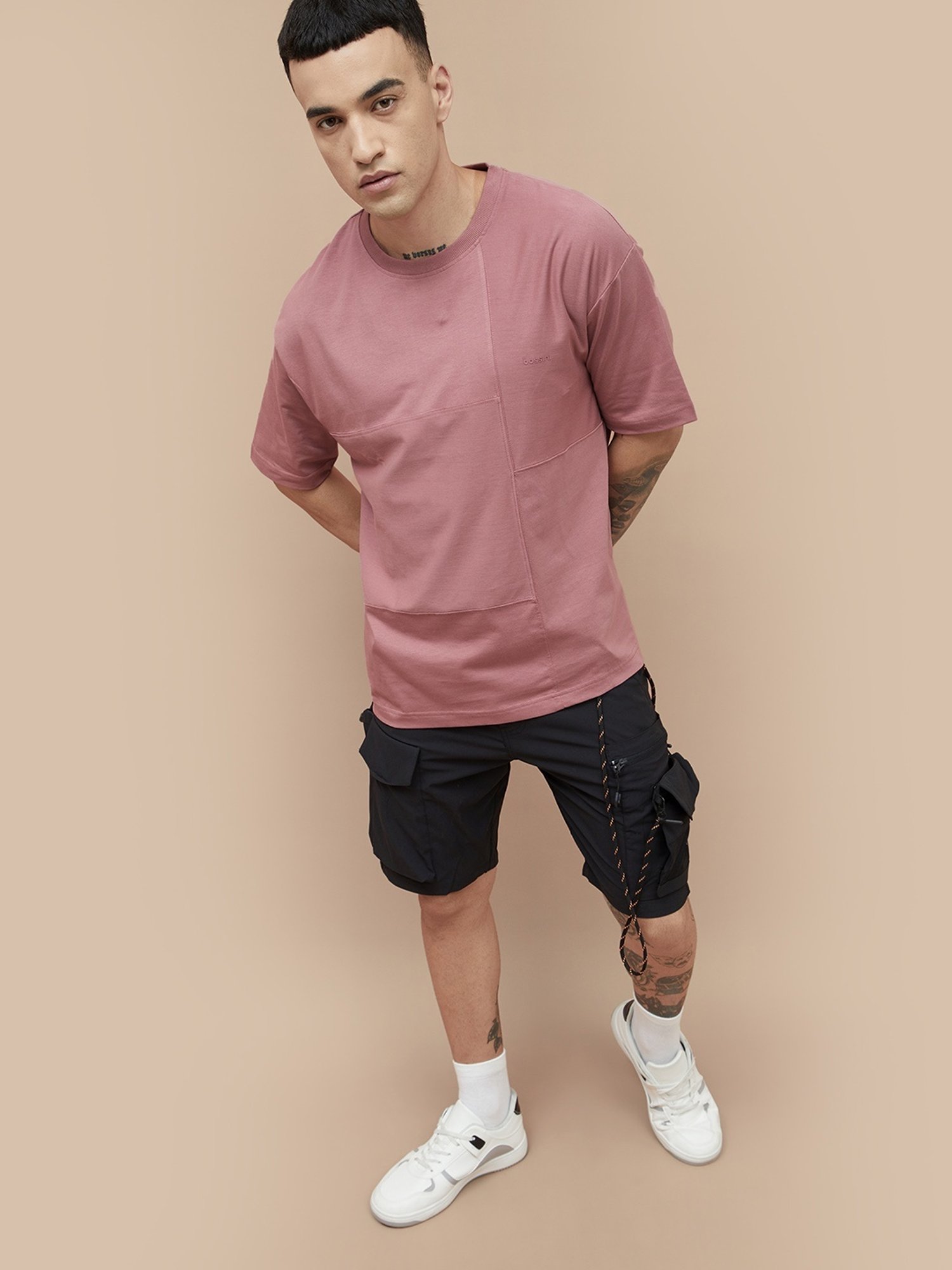 Bossini Pink Cotton Regular Fit T-Shirt