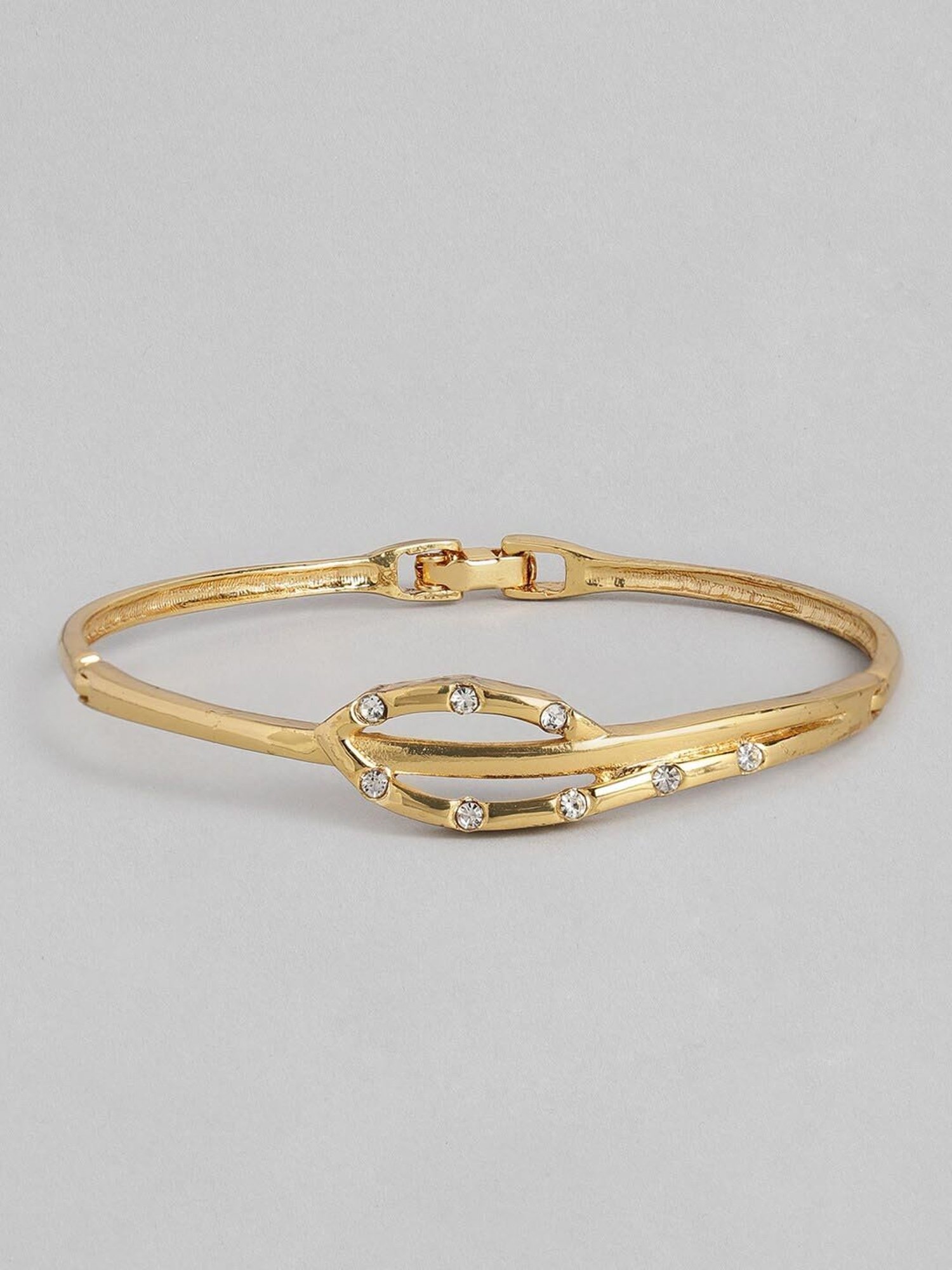 Estele Gold-Plated Leaf-Shaped Bracelet for Women