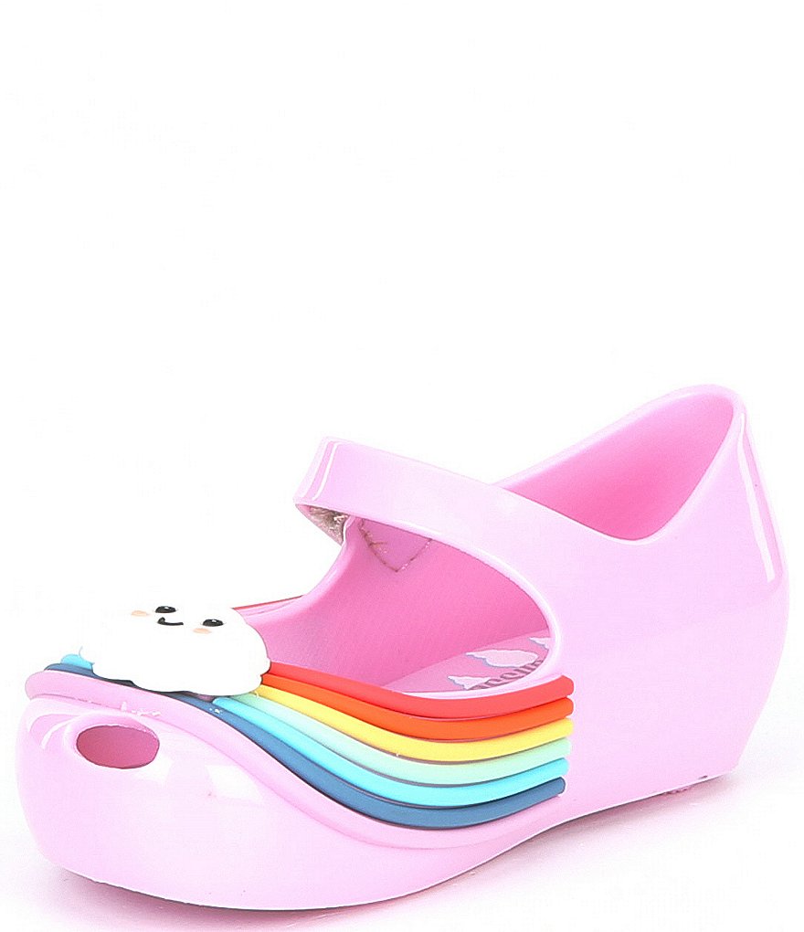 Mini Melissa Girl's Mini Ultra Girl Sunny Day Cloud And Rainbow Detail Mary Janes (Infant)