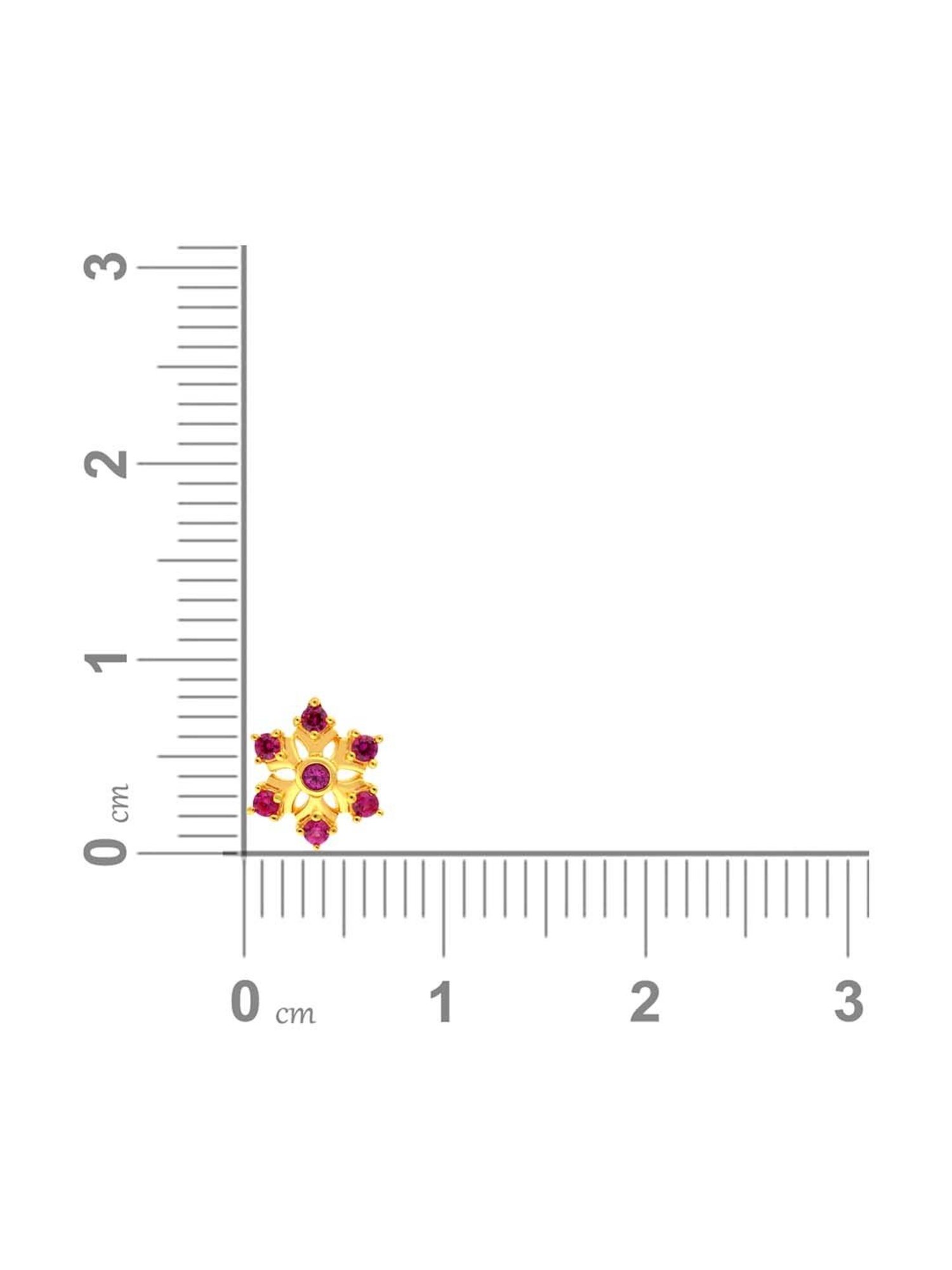 Malabar Gold and Diamonds 22k Gold Floral Nosepin for Women