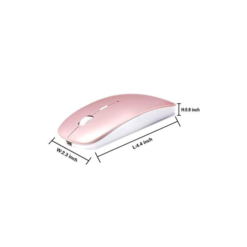 Mouse Rechargeable Wireless Mouse for MacBook ProWireless Mouse for Laptop PC Computer Rose Gold
