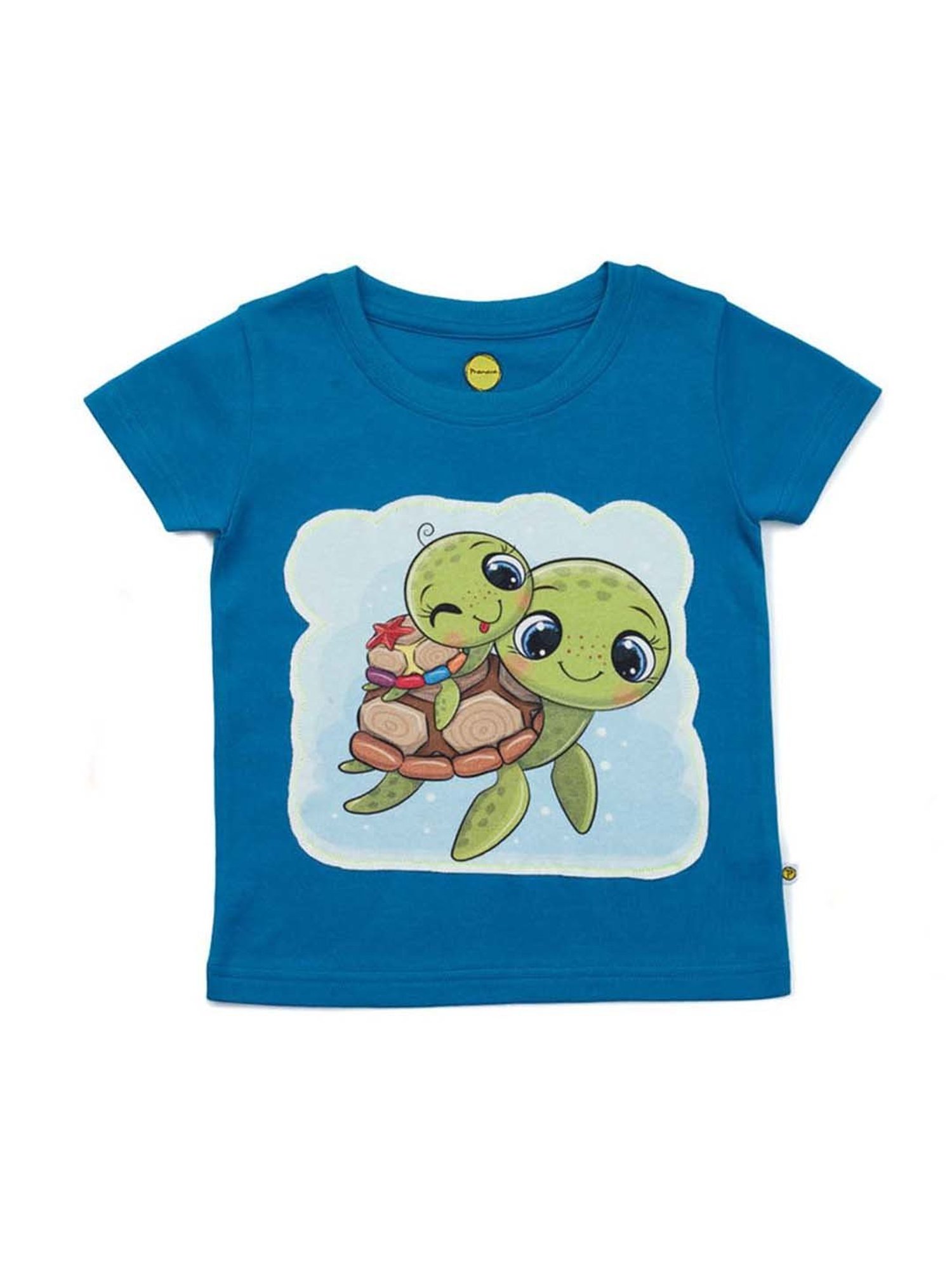 Pranava Kids Blue & Yellow Printed T-Shirt (Pack of 2)