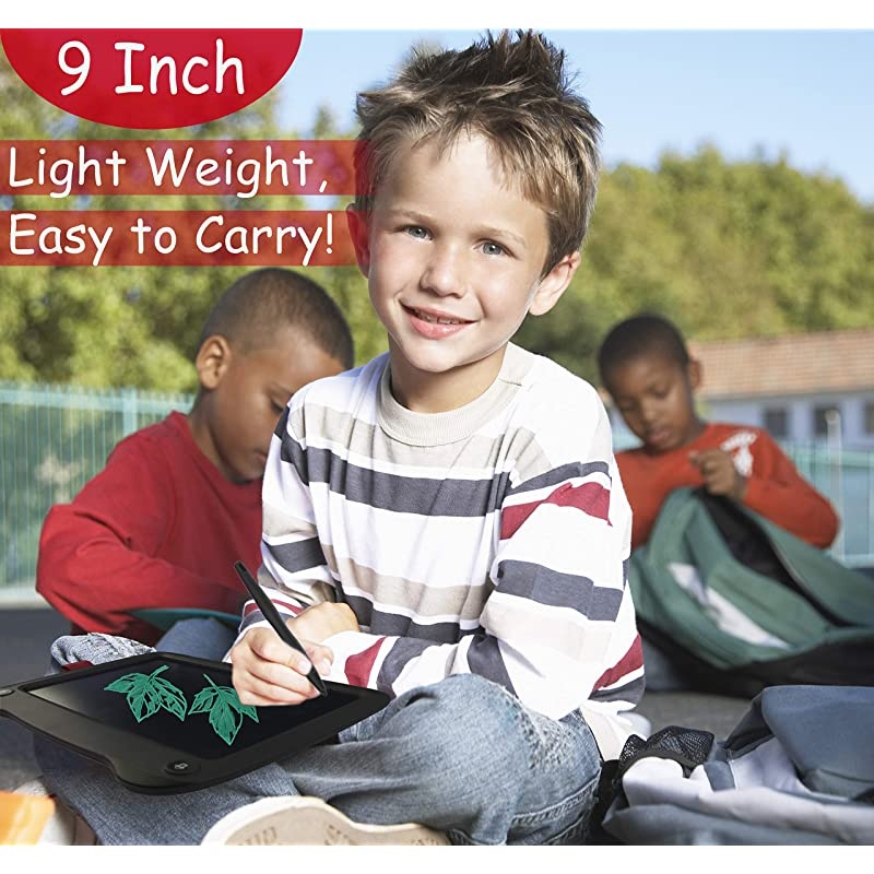 9 inch Writing ampDrawing Board Doodle Board Toys for Kids  Birthday Gift for 45 Years Old Kids LCD Writing Tablet with Stylus Smart Paper for Drawing Writer sBlack