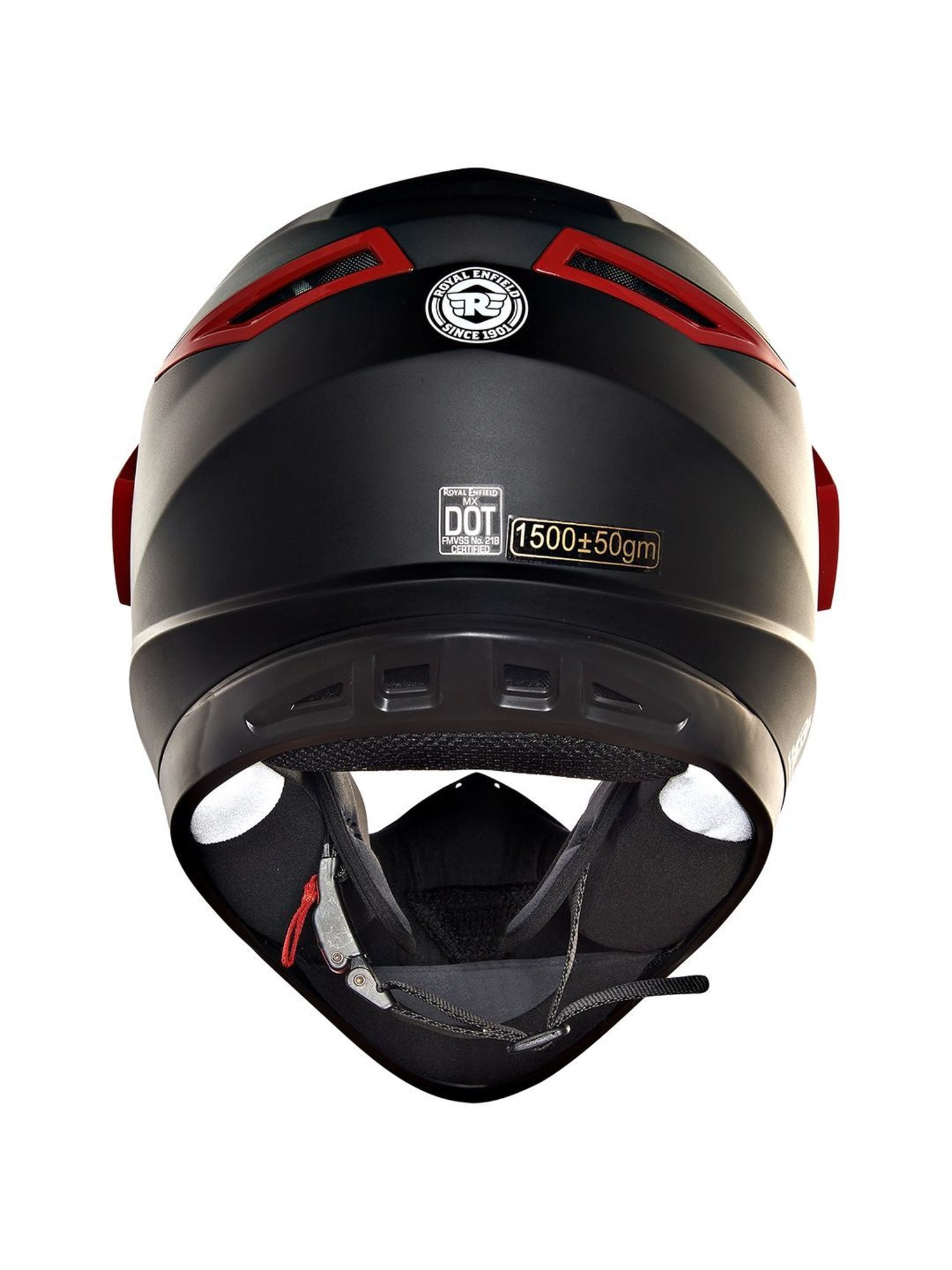Royal Enfield Black & Red Textured Medium Helmet