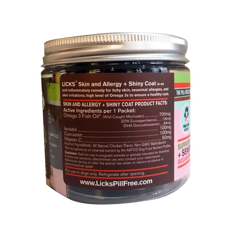 Licks Pill-Free Dog Skin & Allergy + Shiny Coat - 30ct
