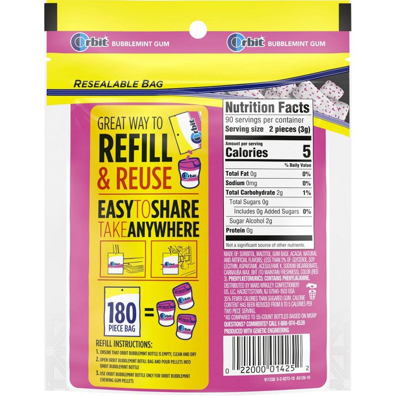 Orbit Bubblemint Sugar Free Gum - 180ct