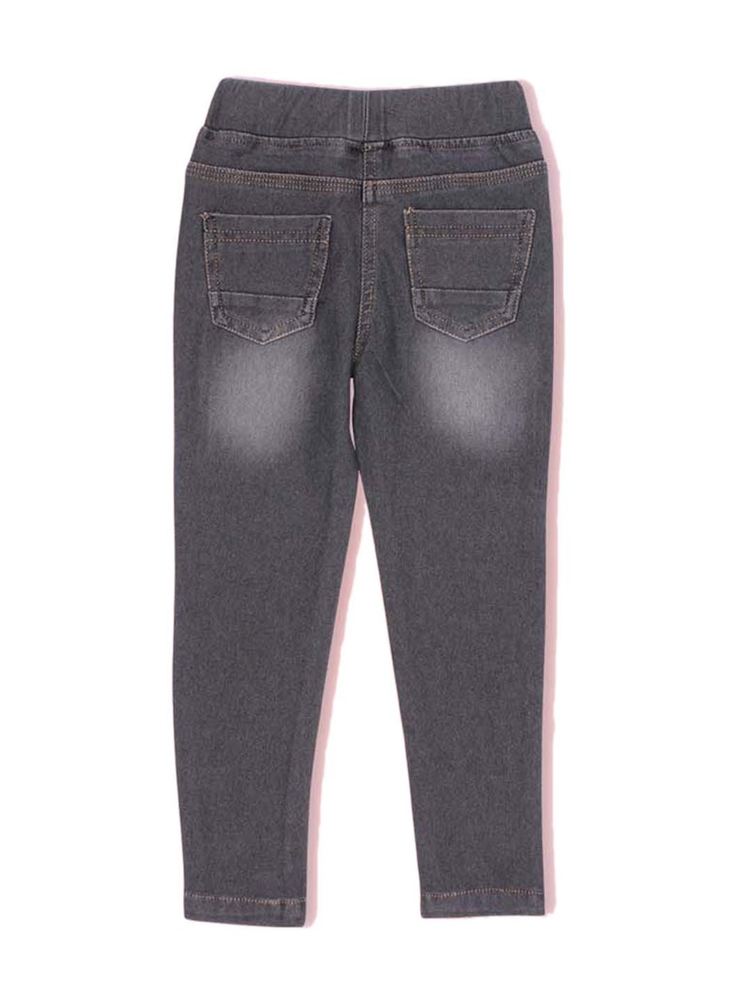Cutecumber Girls Charcoal Grey Washed Jeggings