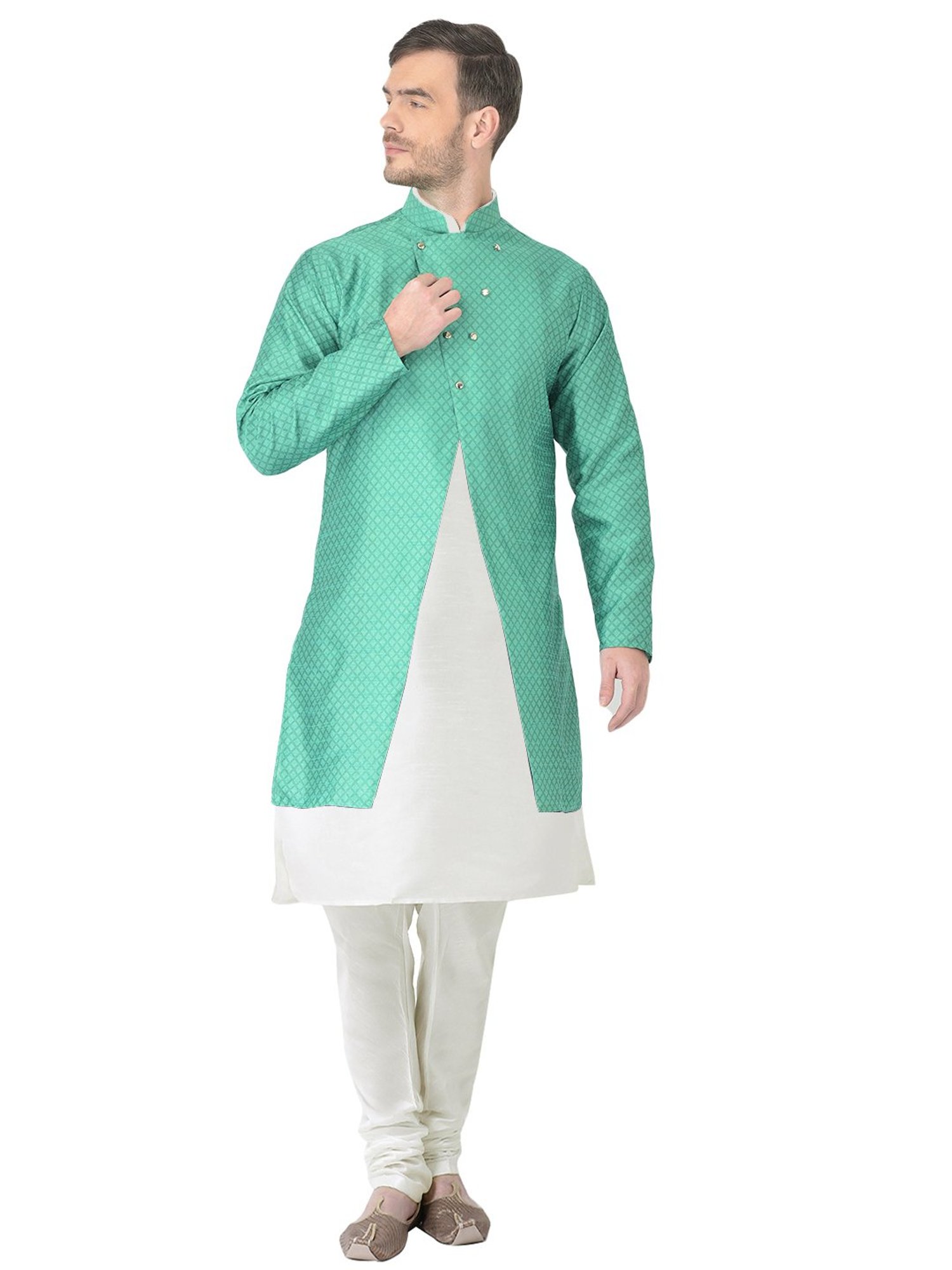 SG RAJASAHAB Multi Regular Fit Self Pattern Kurta Set