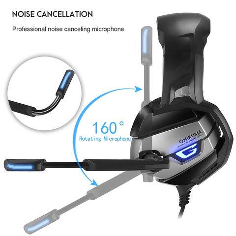 ONIKUMA K5 Black Gaming Headset for PS4, Xbox One  & PC with Crystal Clear Sound, 3.5mm Stereo, Omnidirectional mic. Memory foam ear padding for maximum comfort. Wired Gaming Headset.