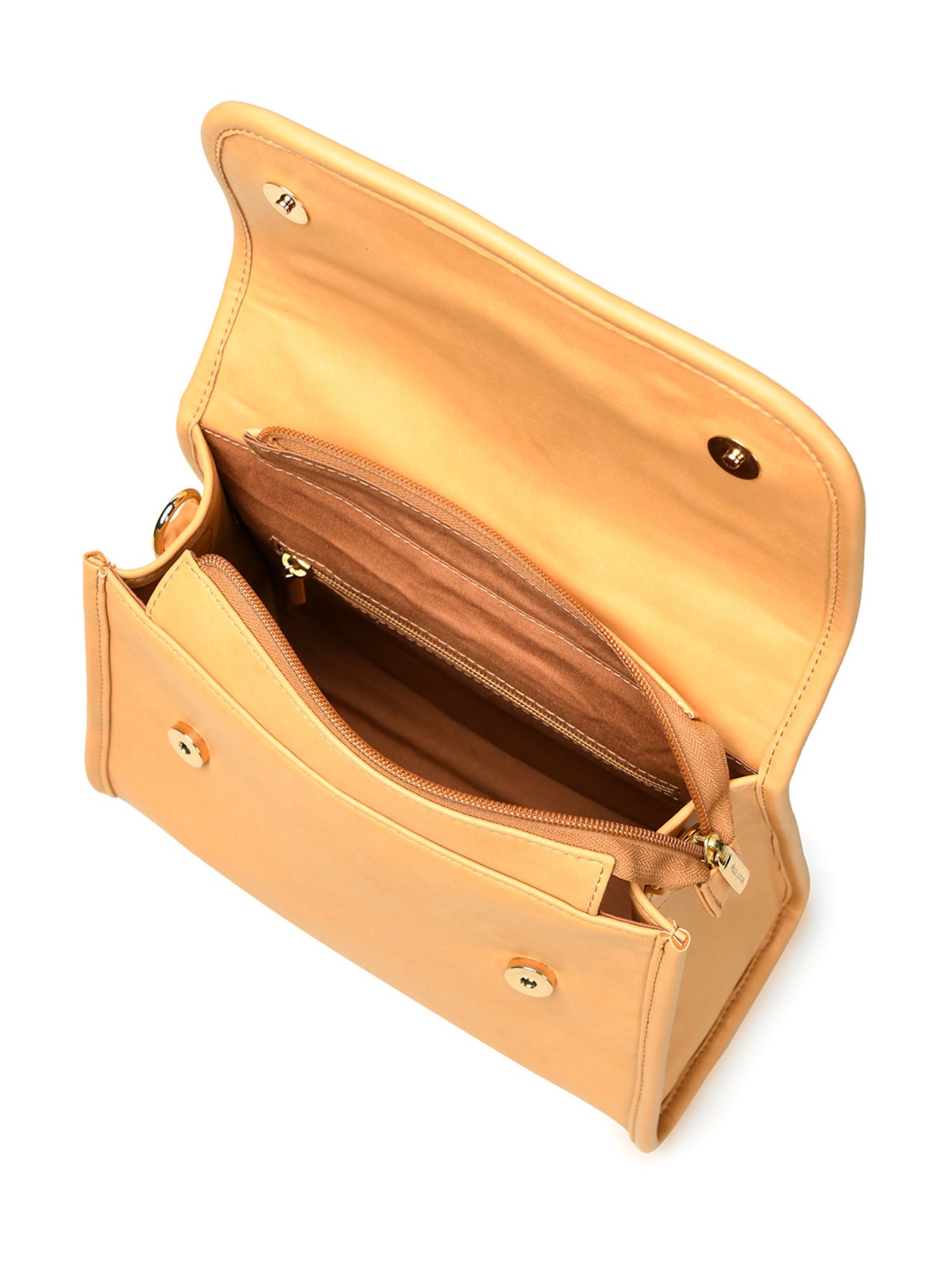 PELLE LUXUR Light Brown Medium Satchel