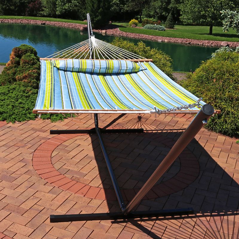 Blue Wave Island Retreat 15' Hammock Set - Blue Cover