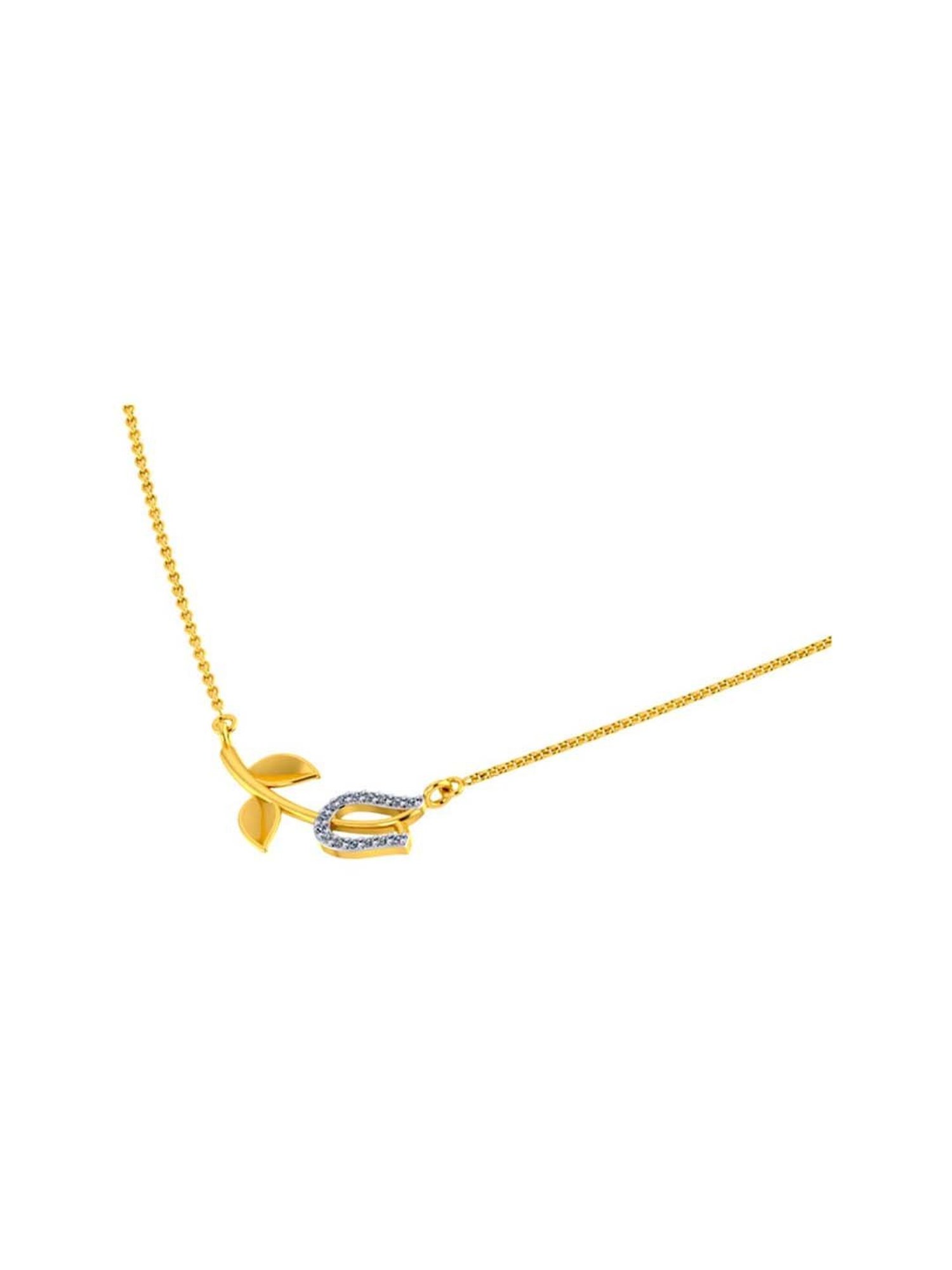 P.N.Gadgil Jewellers 18k Gold Infinity Florall Diamond Necklace For Women