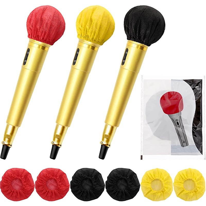 Pieces Disposable Microphone Cover Non-Woven Microphone Cover Windscreen Mic Cover Protective Cap for KTV Recording Room News Gathering, 3 Inch