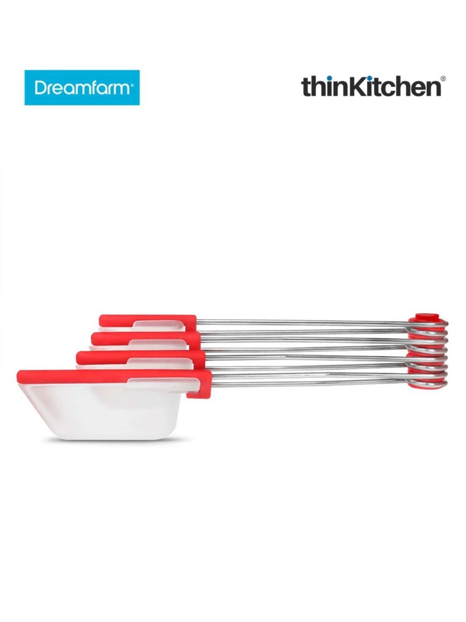 Dreamfarm Red Polypropylene Levoons Self-Leveling Measuring Spoon - Set of 4