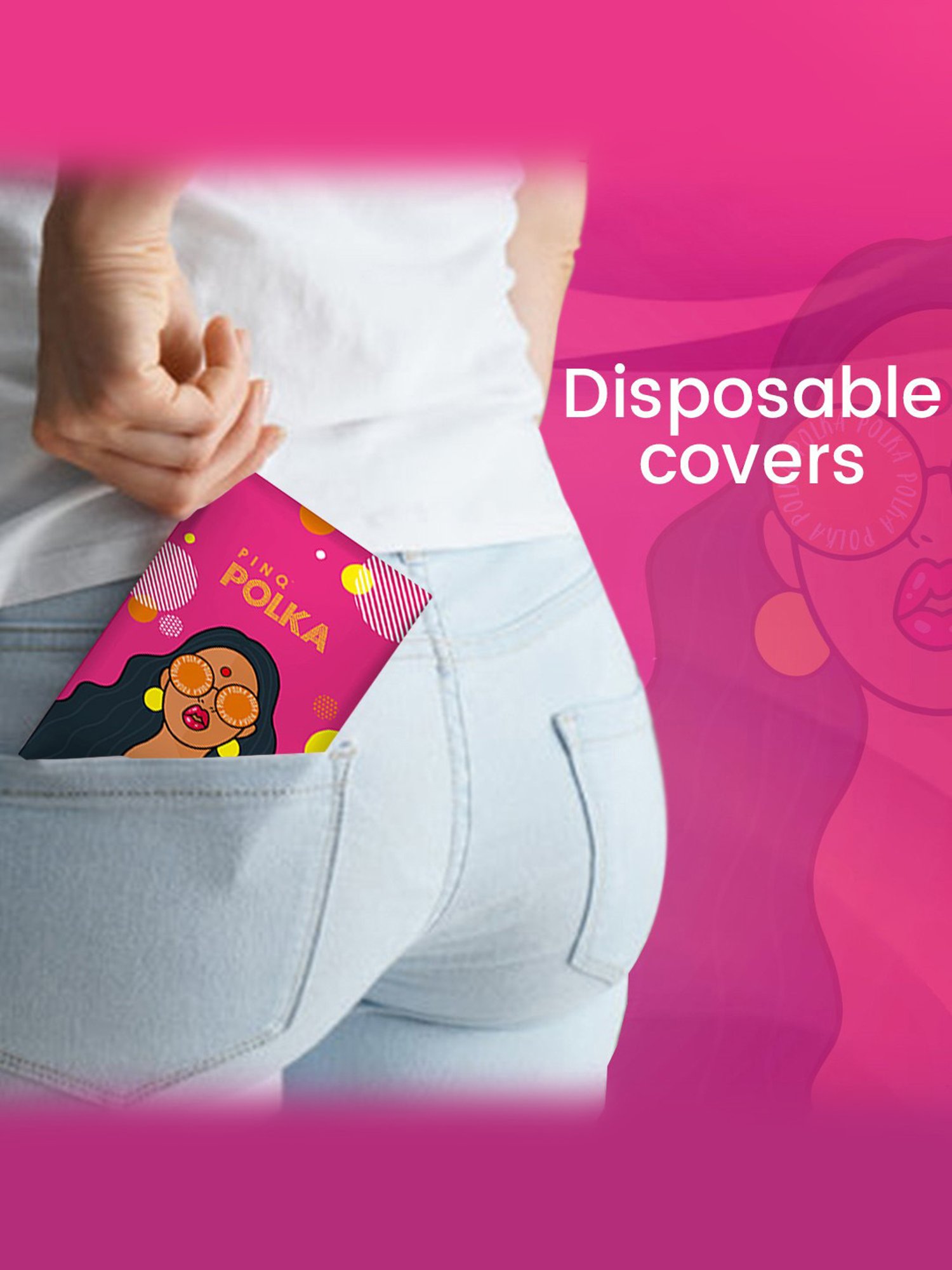 PINQ Polka Premium Cotton Feel Sanitary Pads XL+XXL - 40 Pads + 5 Pantliners