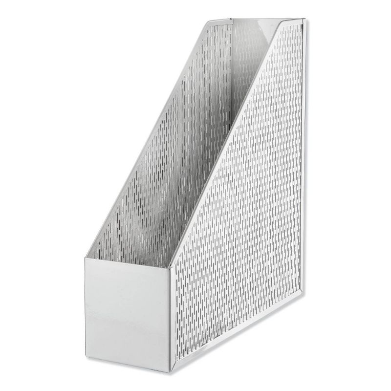 Artistic Urban Collection Punched Metal Magazine File, 3 1/2 x 10 x 11 1/2, White