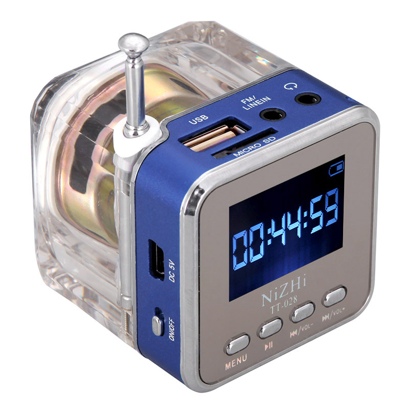 TOMTOP Mini Digital Portable Music MP3/4 Player Micro SD/TF USB Disk Speaker FM Radio With telescopic antenna and earphone Supports LINE IN function