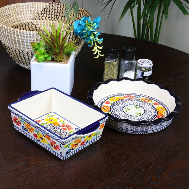 Gibson Home 2pc Stoneware Luxembourg Pie Dish Bakeware Set