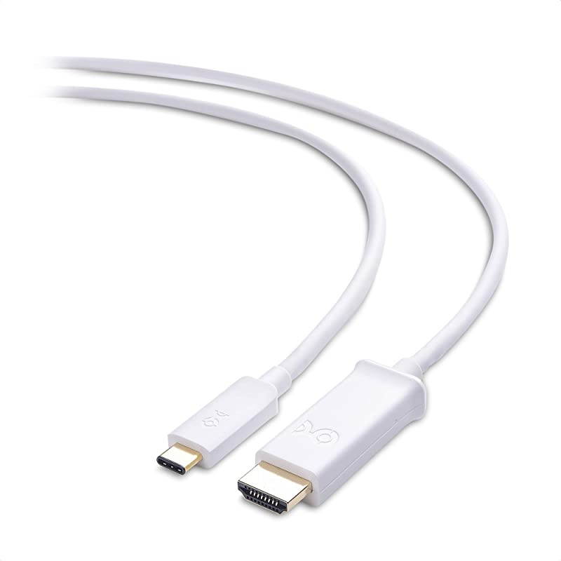 Long USB C to HDMI (USB-C to HDMI Cable) Supporting 4K 60Hz in White 10 ft - Thunderbolt 3 Port Compatible with MacBook Pro, Dell XPS 13, HP Spectre x360, Surface Pro and More