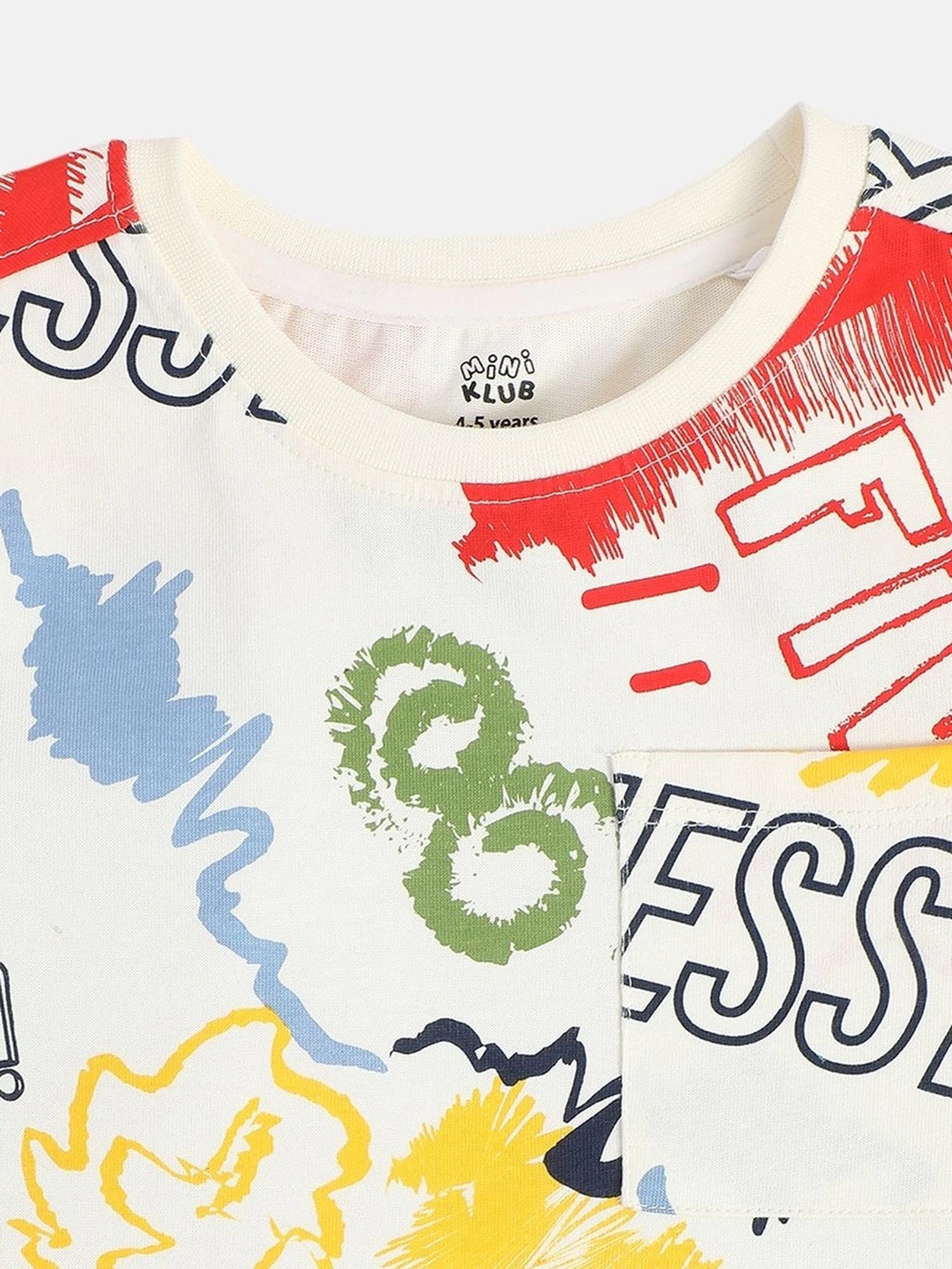 MINIKLUB Boys Marshmallow Cotton Printed Full Sleeves T-Shirt